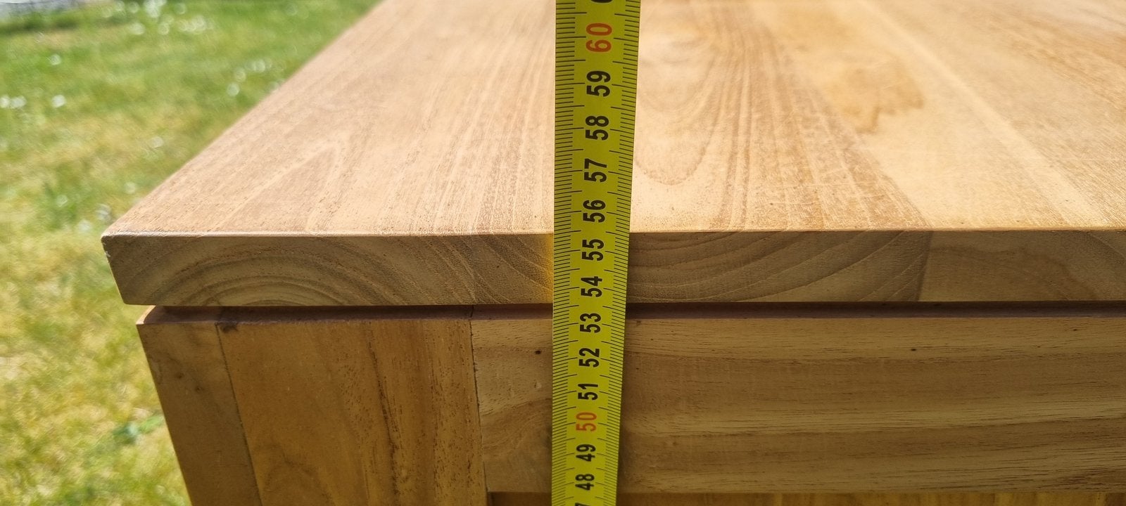 Teakhouten kastje, Ophalen, 50 tot 100 cm, Zo goed als nieuw, Minder dan 100 cm