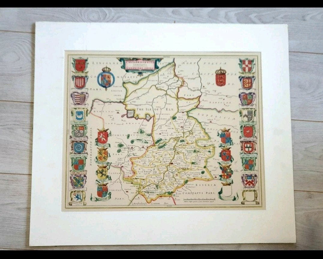 Landkaart Cambridgeshire 1645, Ophalen of Verzenden, 1800 tot 2000, Landkaart