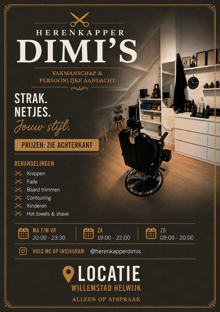 Herenkapper Dimi's, Ophalen, Zo goed als nieuw