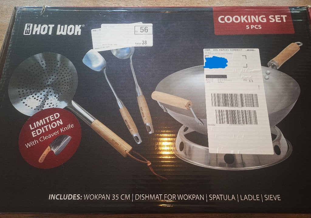 Nieuwe Wokpan, Hot Wok Cooking Set 5-delig met Koksmes, Ophalen of Verzenden, Nieuw
