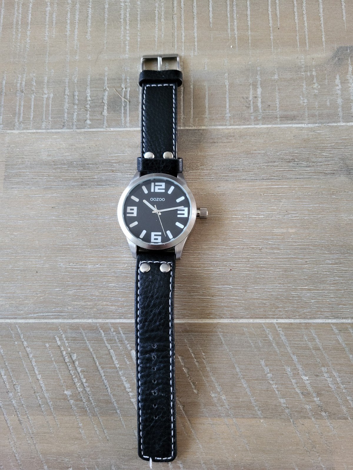 OUZO dames horloge leren band zgan, Overige merken, Overige materialen, Leer, Polshorloge