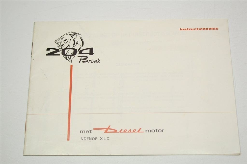 Peugeot 204 Break Diesel — Instructieboekje Indenor XLD, Ophalen of Verzenden, Gelezen, Peugeot