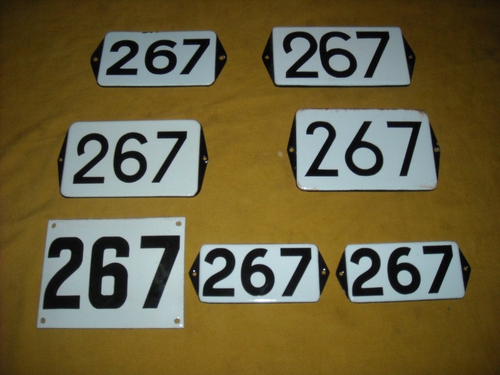 oud emaille huisnummer 267 ook 268 269 270 271 272 273 274 2, Ophalen of Verzenden