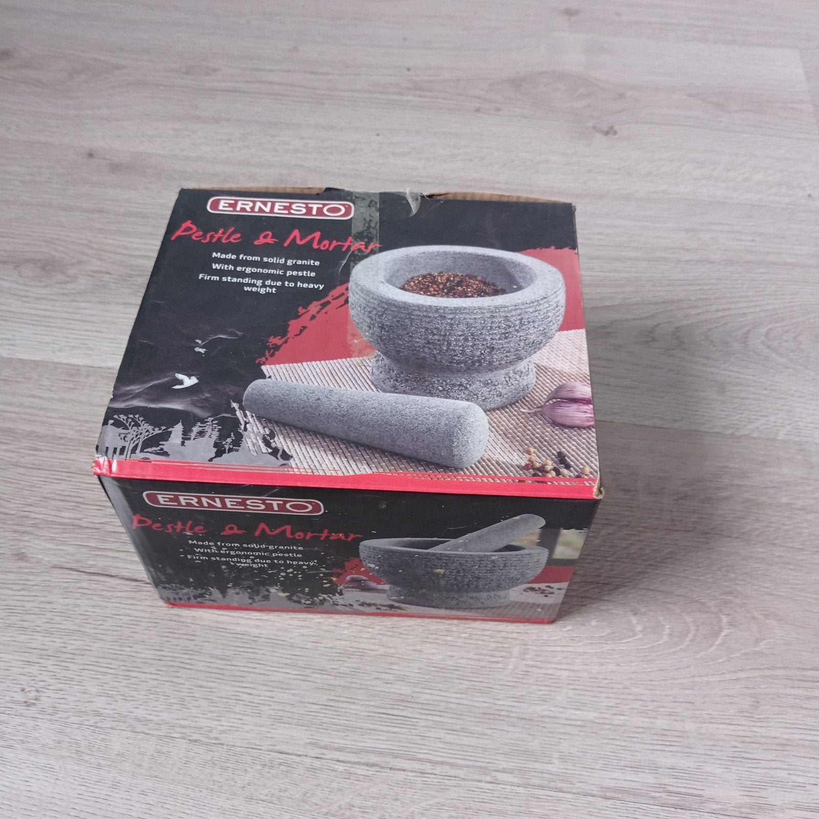 Nieuwe Steen Vijzel met Stamper - Ø 14 cm, H 11 cm, Ernesto, Overige typen, Nieuw, Ophalen of Verzenden