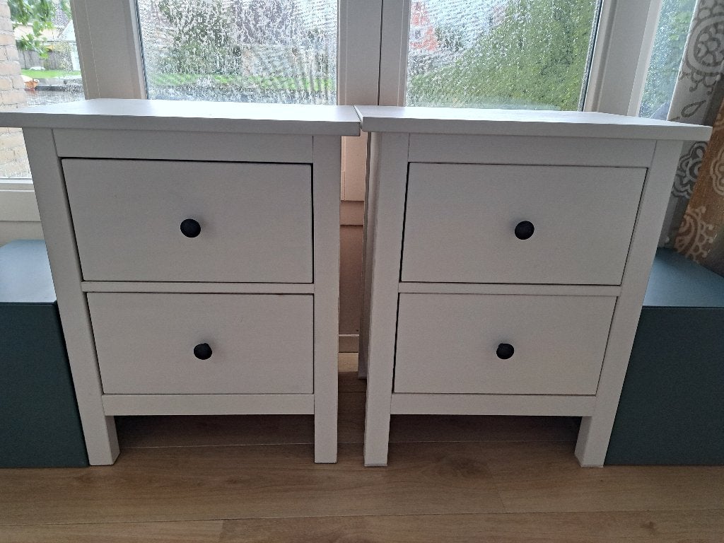 Ikea Hemnes nachtkast met 2 laden, 2 stuks, maar ook per 1, Ophalen, Gebruikt, 1 of 2 laden, Ikea Hemnes