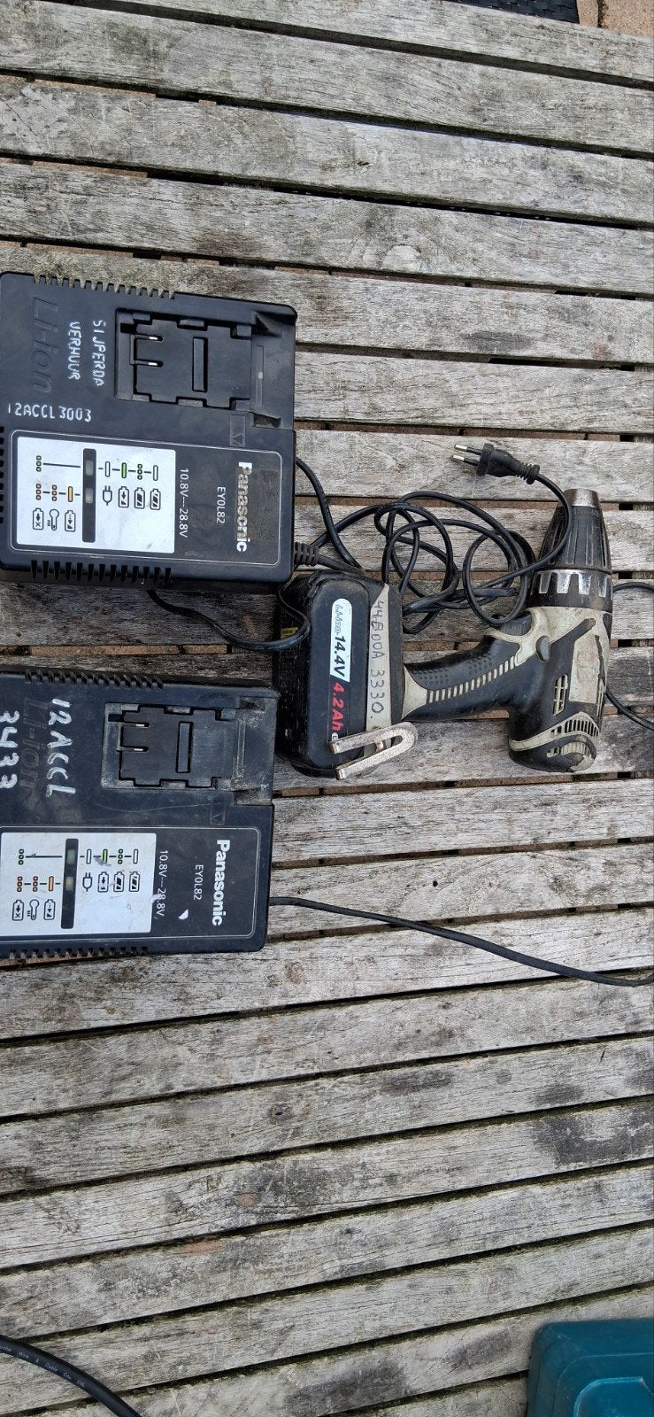 Panasonic Boor- en Schroefmachine met laders en accu, Ophalen of Verzenden, Gebruikt, Minder dan 400 watt, Boor- en Schroefmachine