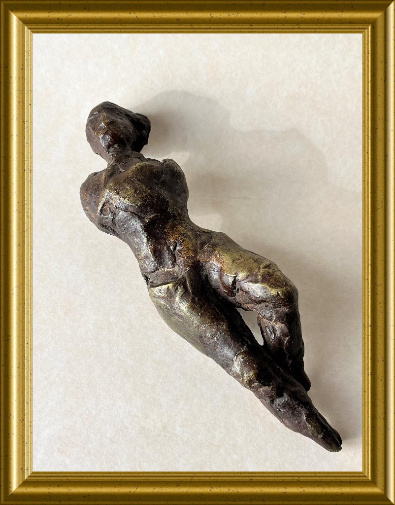 Bronzen sculptuur: beeldje vrouw torso, Ophalen of Verzenden, Brons