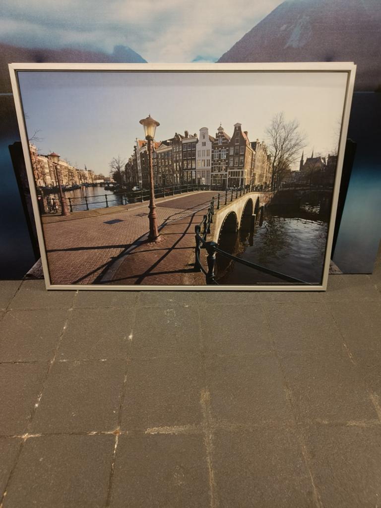 Groot Schilderij Amsterdam Grachten 140x100 cm Ikea, Huis en Inrichting, Woonaccessoires | Schilderijen, Tekeningen en Foto's
