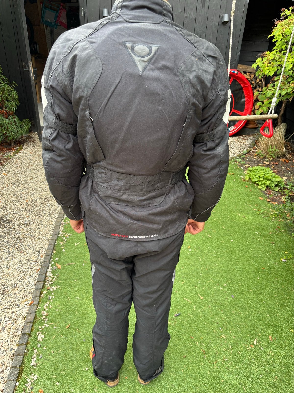 REV'IT! Motorpak (jas en broek) en handschoenen mt L, Ophalen, Tweedehands, Heren, Jas | textiel