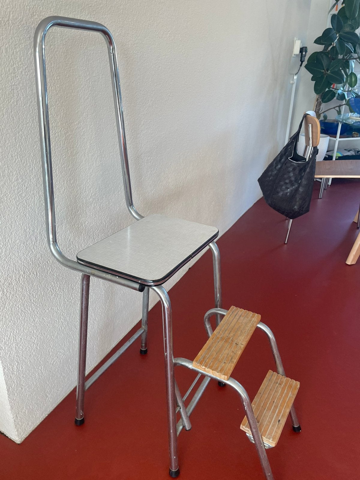Keukentrap / plantenstandaard vintage, Ophalen, Gebruikt, Zilver, Vintage