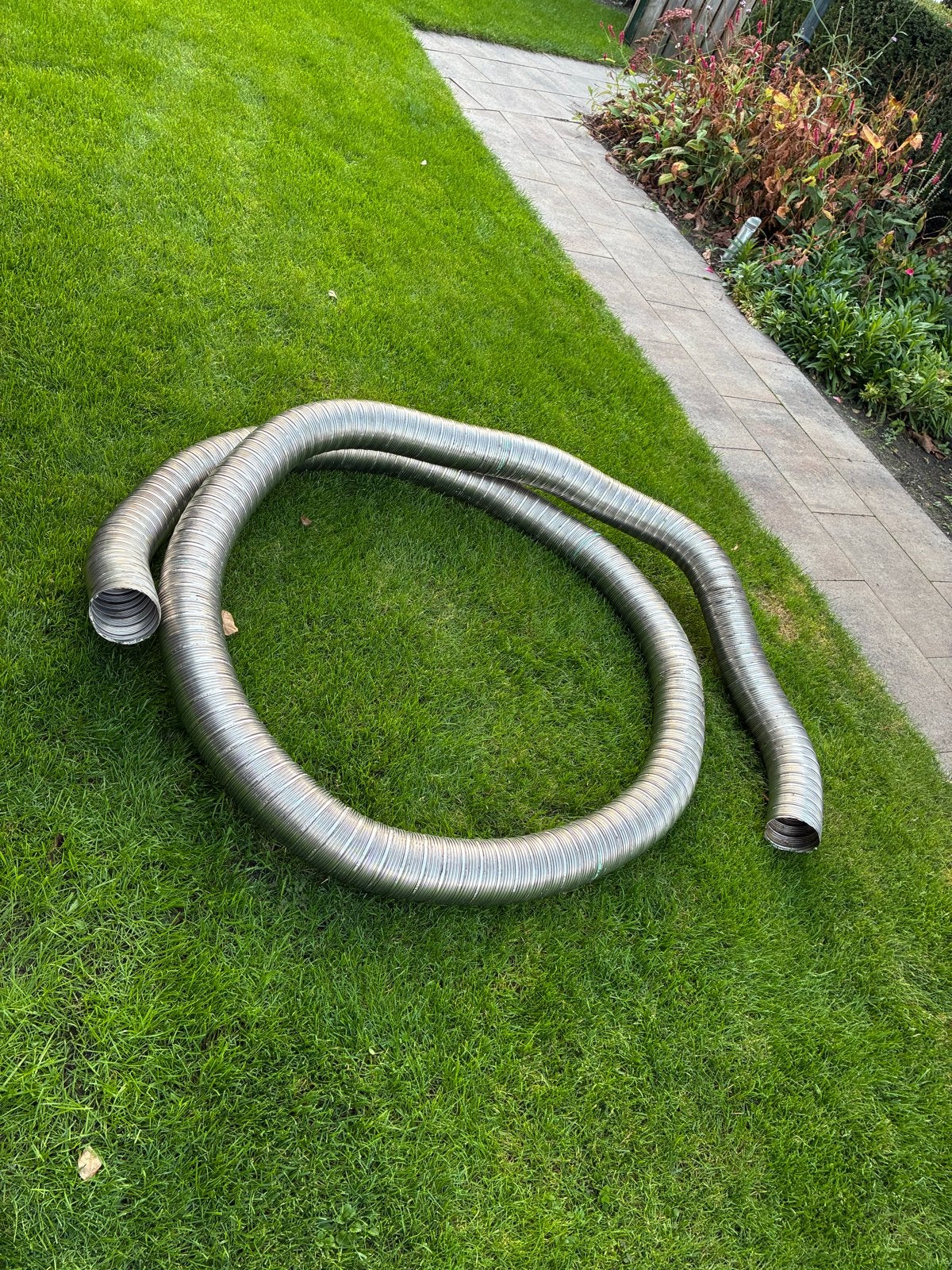 RvS Kachelpijp 100 mm - 6 meter lang, Ophalen, Gebruikt, Kachel