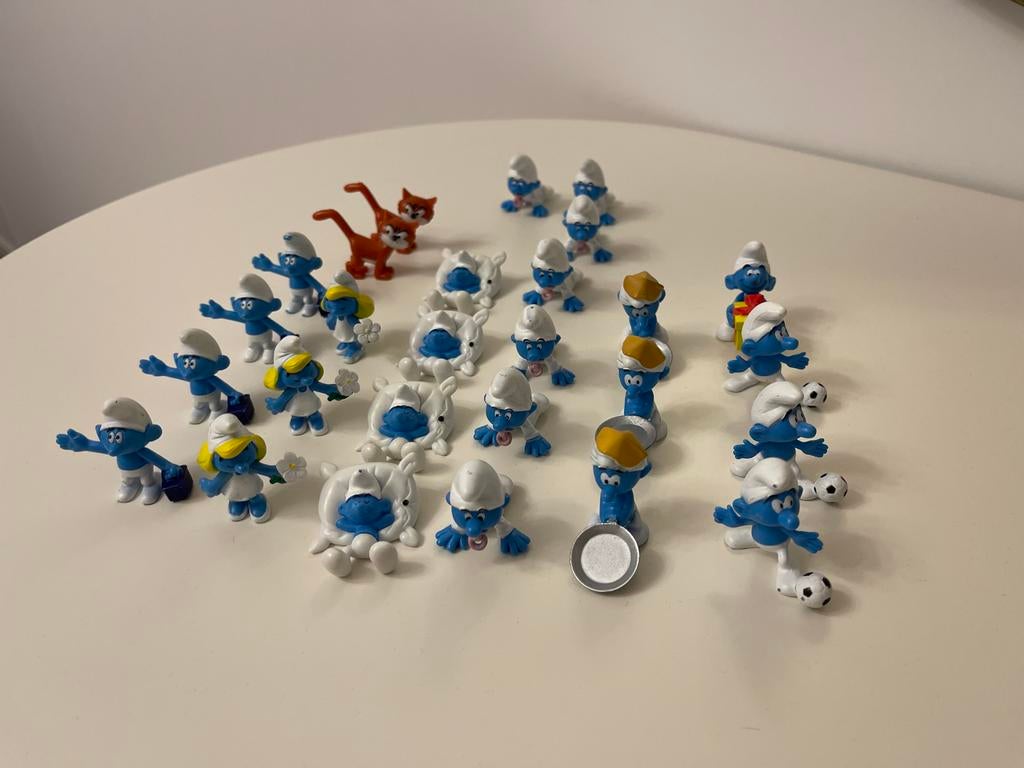 Grote verzameling Smurfen beeldjes en Gargamel met Azraël, Ophalen of Verzenden, Gebruikt, Verschillende Smurfen, Poppetje, Figuurtje of Knuffel