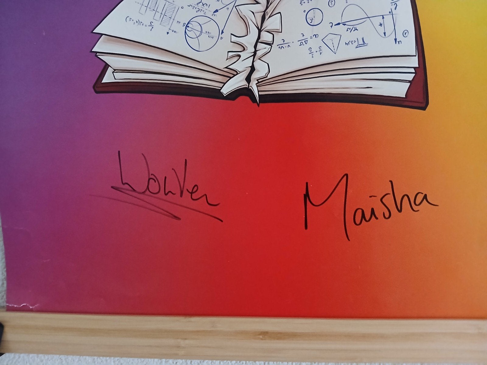 te koop poster van jeb en lily met hanteking wouter maisha, Ophalen of Verzenden, Zo goed als nieuw, A1 t/m A3, Rechthoekig Staand