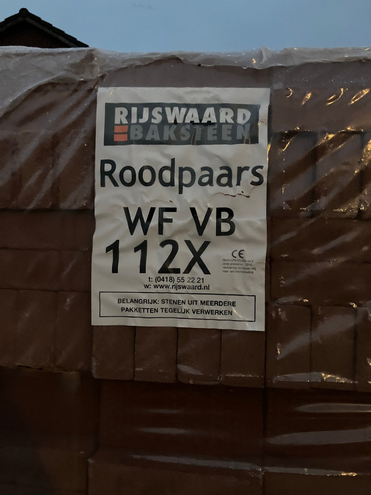 Schoon metselsteen, waalformaat, Rijswaard, rood paars, Ophalen, Nieuw, Bakstenen