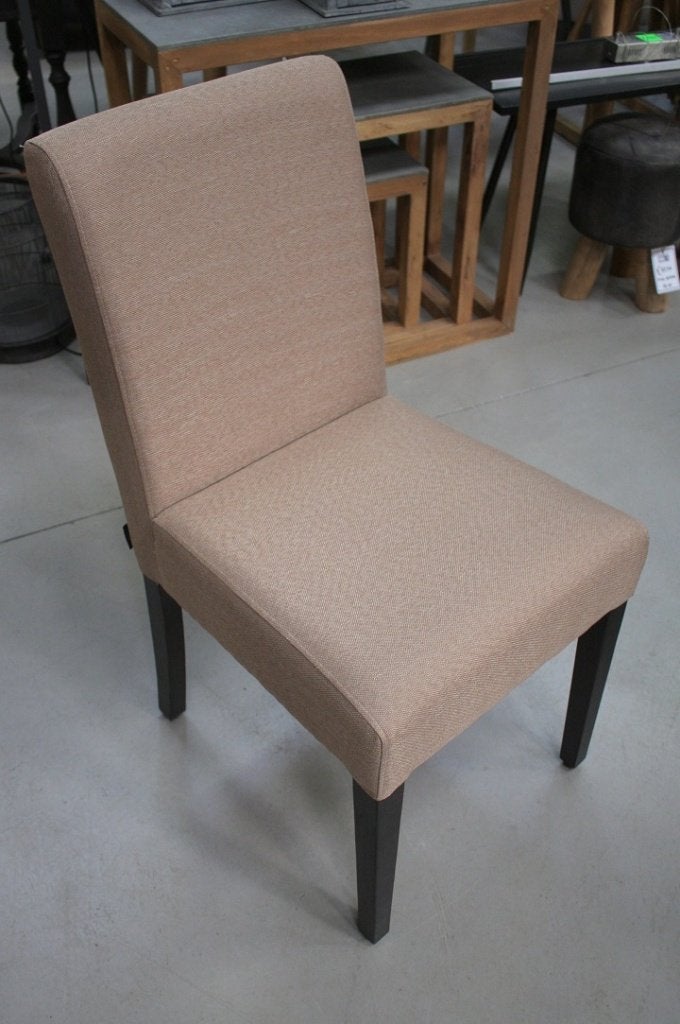 3 eetkamerstoelen keukenstoelen stof zandkleur beige naturel, Huis en Inrichting, Stoelen, Ophalen, Zo goed als nieuw, Stof, Drie