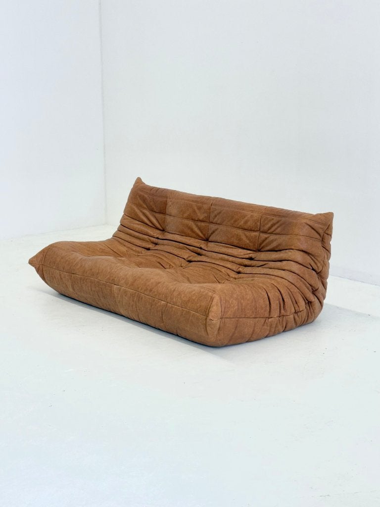 Ligne Roset Togo 3-zits in cognac leer, Ophalen, -, 100 tot 125 cm, -