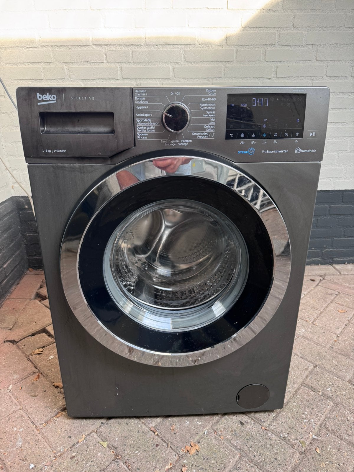 Beko 8 Kg met stoom wasmachine WiFi, Ophalen, Minder dan 85 cm, Zo goed als nieuw, 1200 tot 1600 toeren