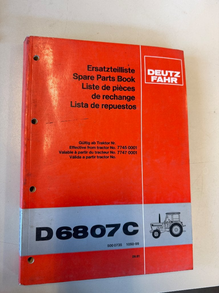 Onderdelen catalogus van deutz 6807c, Ophalen of Verzenden