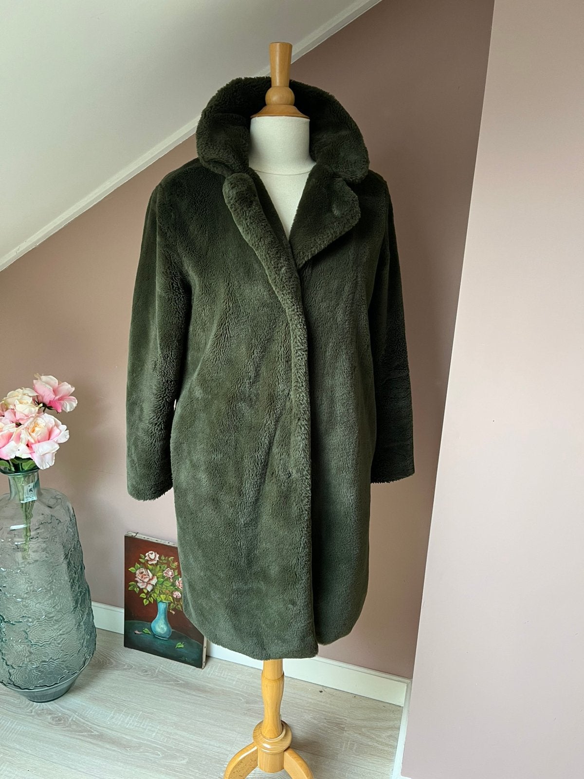 Winter herfst jas groen hema maat S zacht, Kleding | Dames, Jassen | Winter, Ophalen of Verzenden, Zo goed als nieuw, Maat 36 (S)
