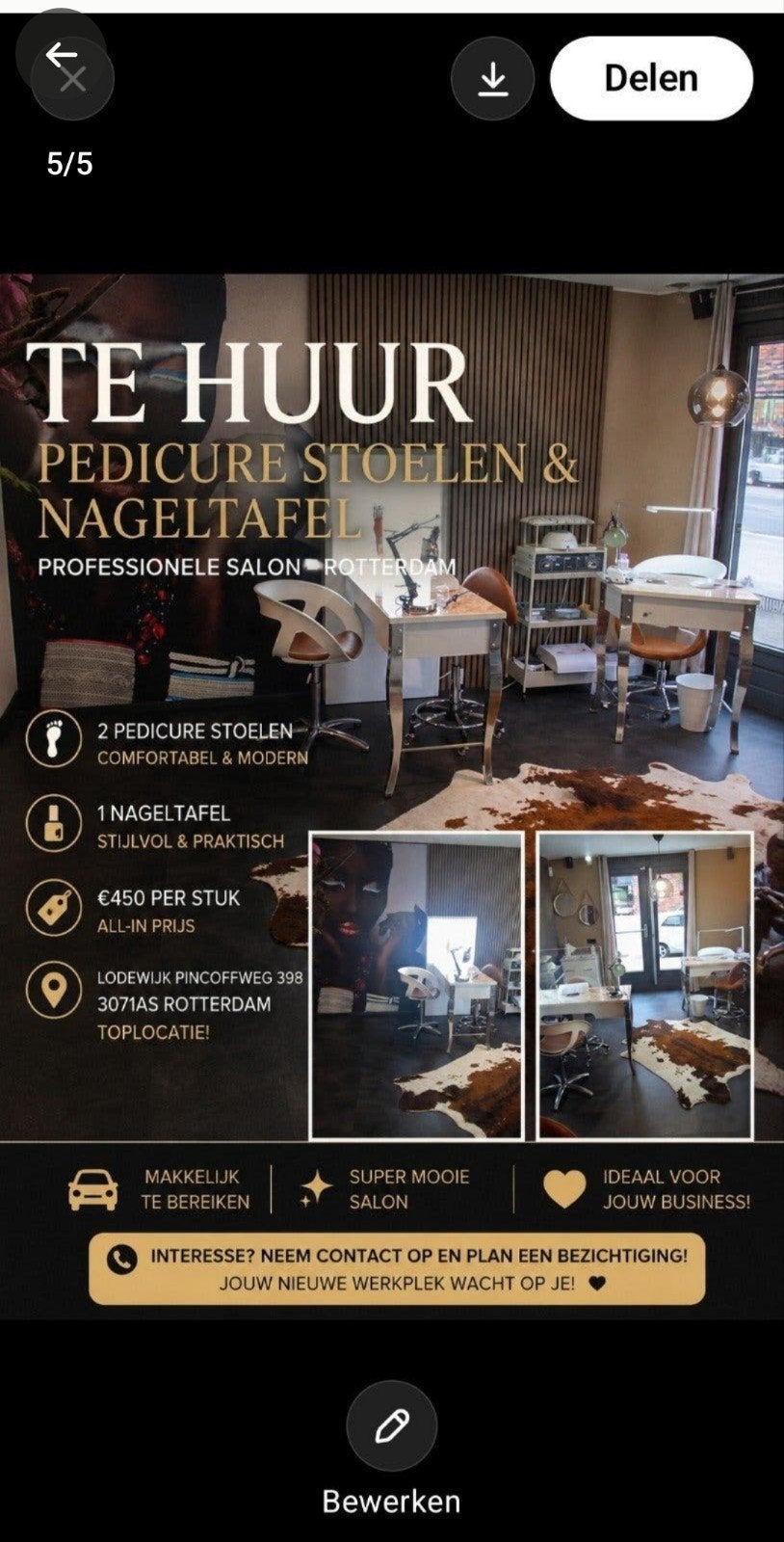 Werkplek te huur bij Crazy Hair Zami – pedicure & nagelstyli