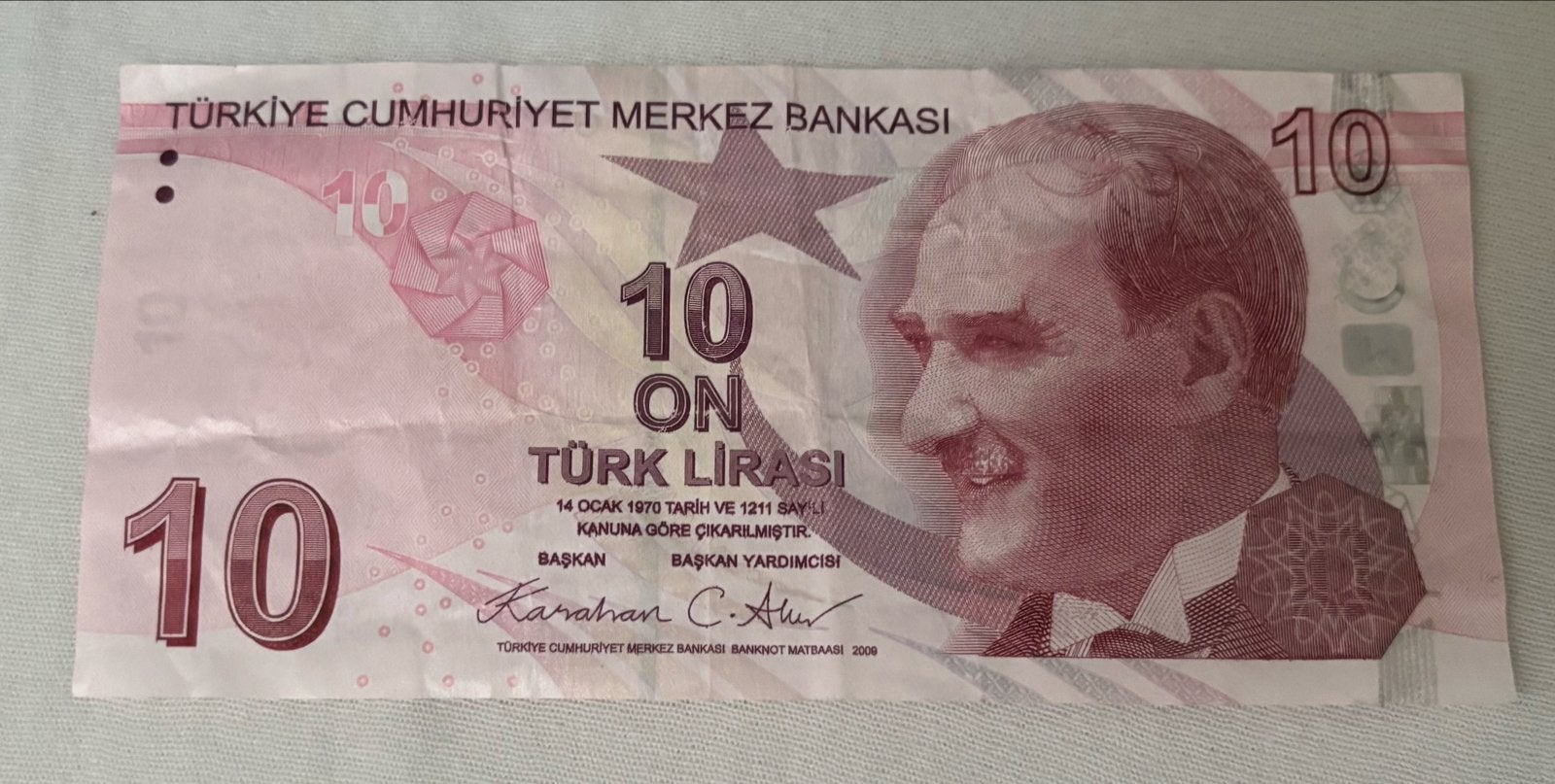 Turkse 10 Lira bankbiljet 2009, Ophalen of Verzenden, Los biljet