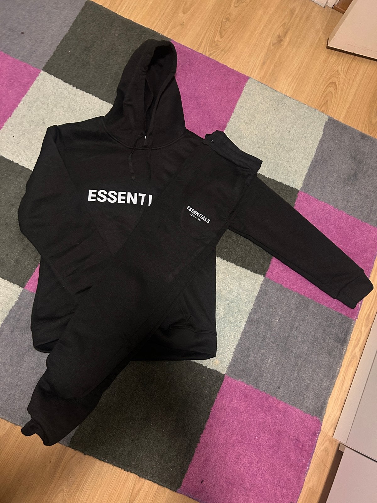 Essentials Fear of God Hoodie & Joggingbroek Zwart, Kleding | Heren, Ophalen of Verzenden, Nieuw, Maat 52/54 (L), Zwart