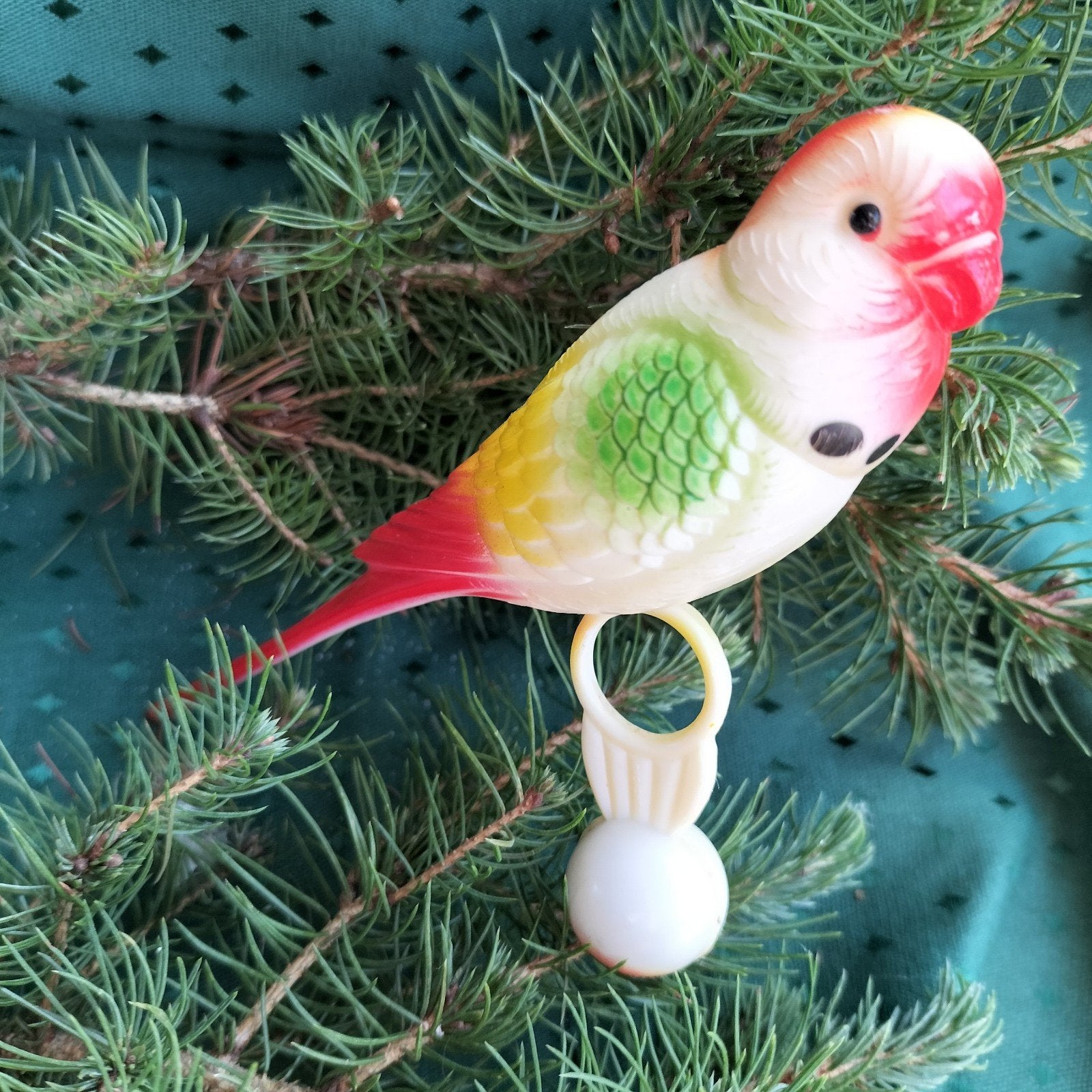 Oude vintage celluloid vogel kerstbal., Diversen, Ophalen of Verzenden