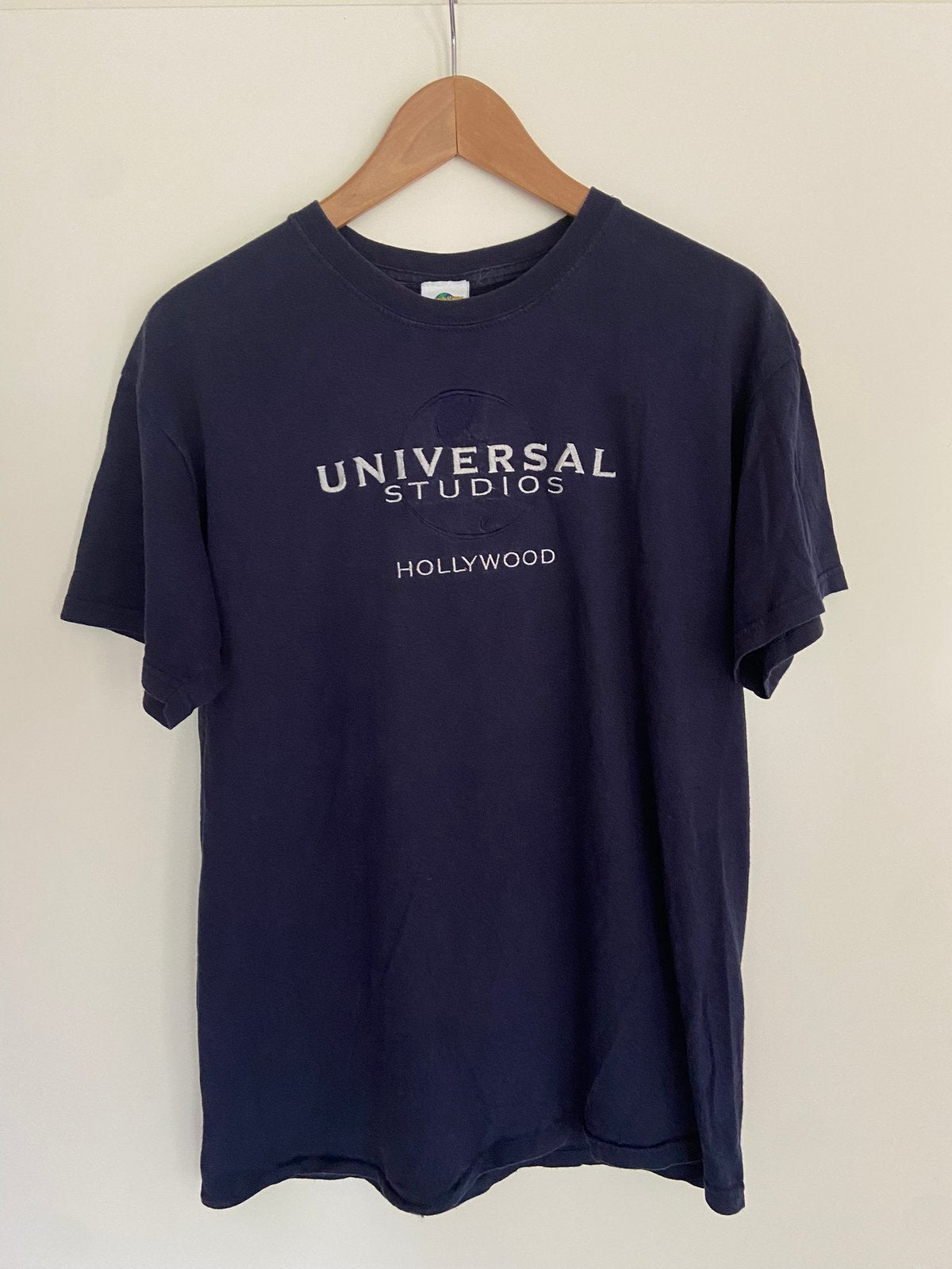 Marineblauwe Vintage Universal Studios Hollywood T-shirt M, Ophalen of Verzenden, Gedragen, Maat 48/50 (M), Overige kleuren