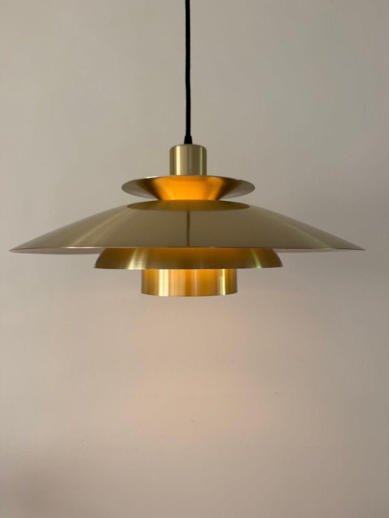 Vintage Frandsen model 3012 - messing hanglamp - Deense lamp, Scandinavisch, Zo goed als nieuw, X, Metaal