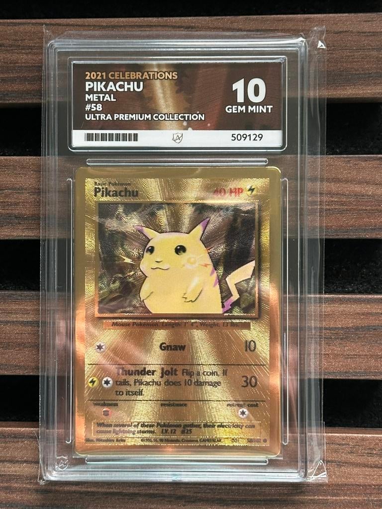 Pokémon Pikachu Celebrations Metal Ultra Premium #58 ACE 10, Ophalen of Verzenden, Nieuw, Losse kaart
