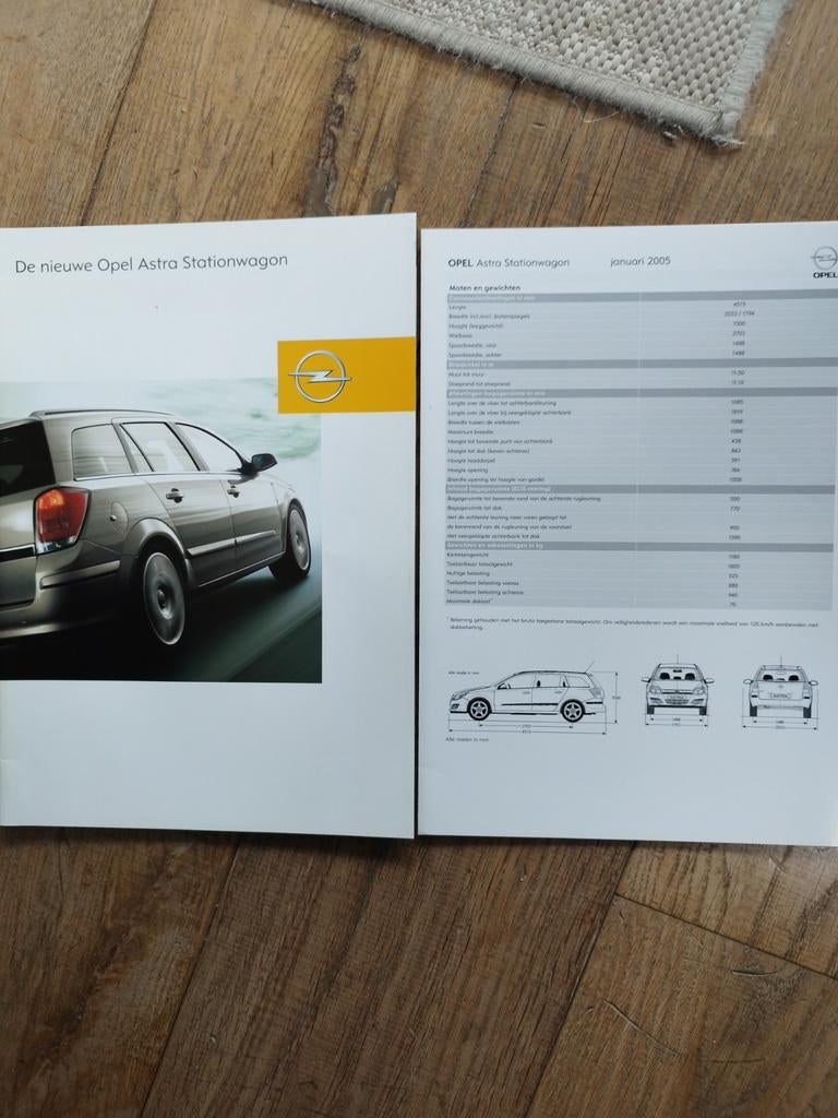 Opel Astra Stationwagon brochure 2005 - Maten en Gewichten, Opel, Zo goed als nieuw, Opel, Ophalen of Verzenden