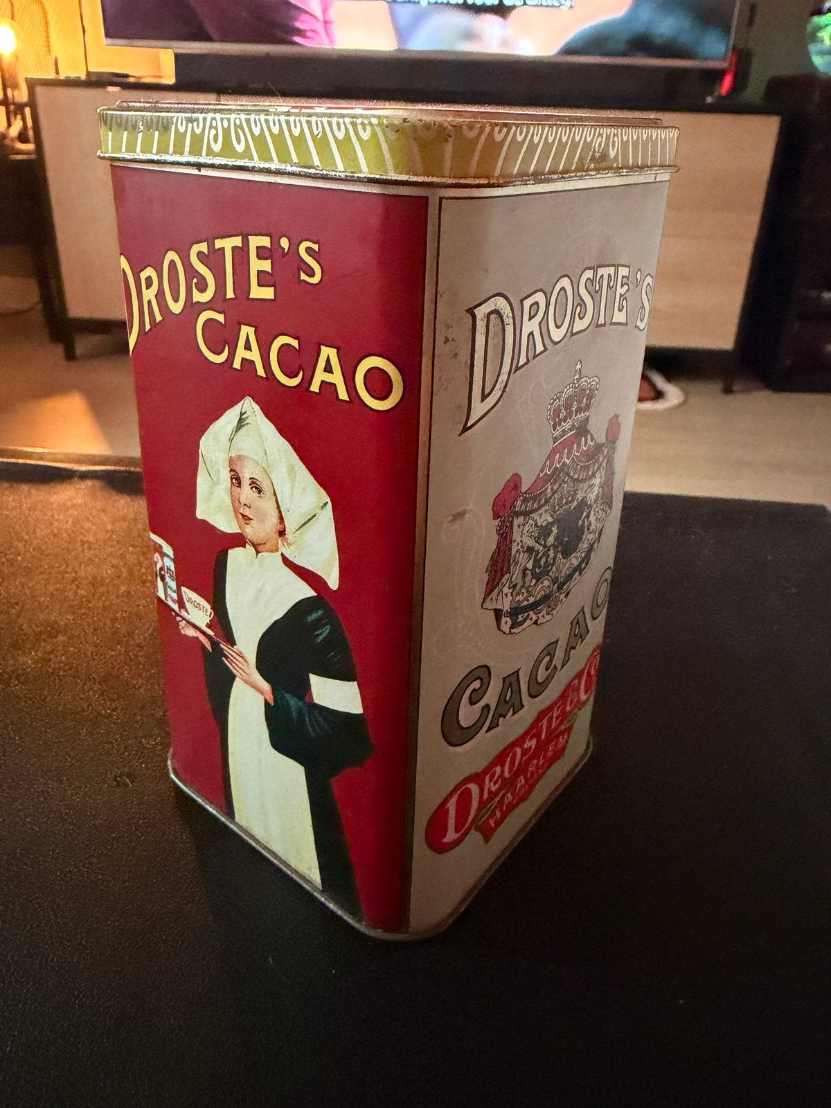 Vintage Droste Cacao Blik - Uniek Verzamelobject, Verzamelen, Ophalen of Verzenden, Gebruikt, Overige, Droste