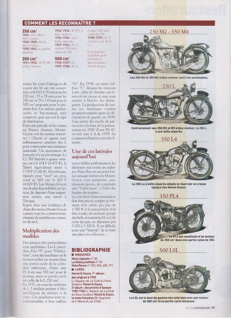 Motorcycle Monet Goyon 250 350 500 side valve latérales, Verzenden, Gelezen