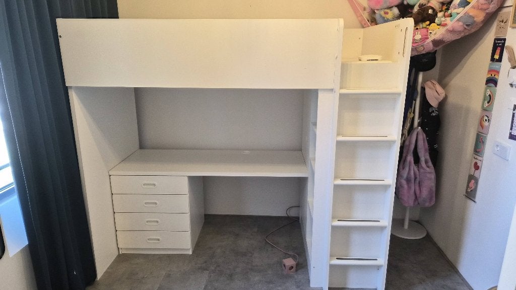 IKEA SMÅSTAD (wit) hoogslaper/bureau/opberger, Ophalen, Overige materialen, 90 cm, Eenpersoons