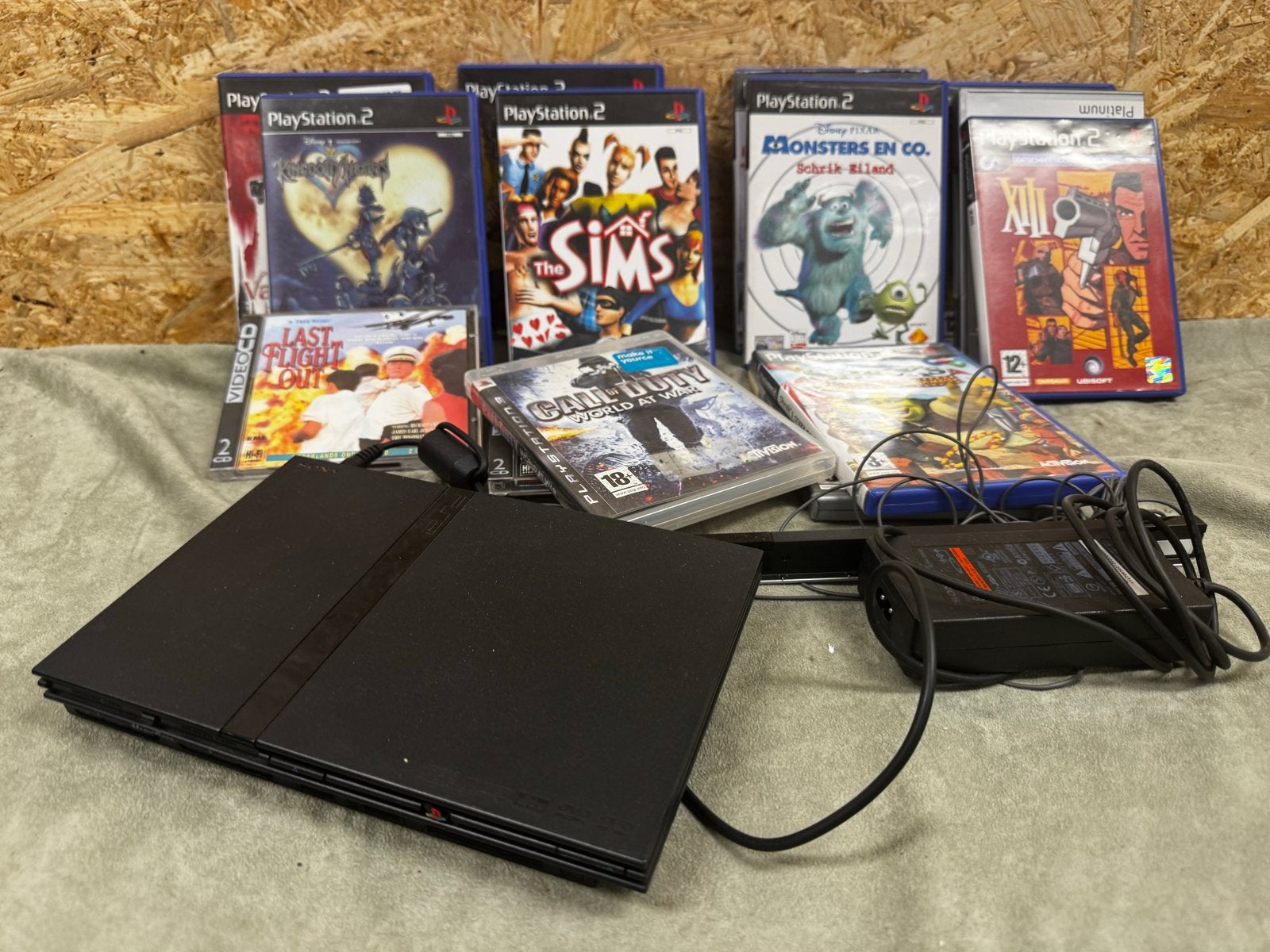 Sony PlayStation 2 Slim Console + Voeding & 8 Games - ReK4, Gebruikt, 2 spelers, Ophalen of Verzenden, X