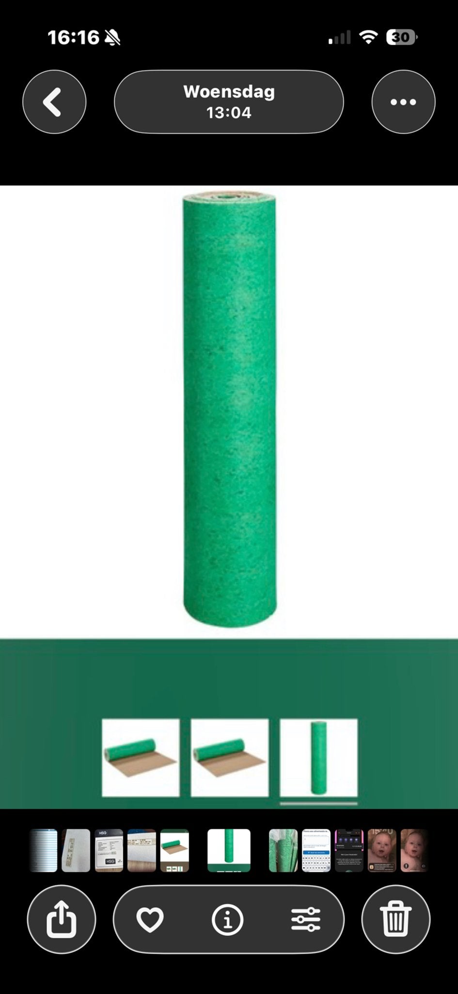 ‼️Rubber Ondertapijt Ondervloer Greenlay direct meenemen‼️, Ophalen, Nieuw, Groen