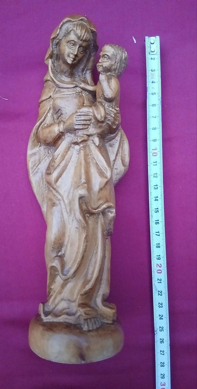 Maria met kind, vuren hout, 25 cm hoog, Ophalen of Verzenden