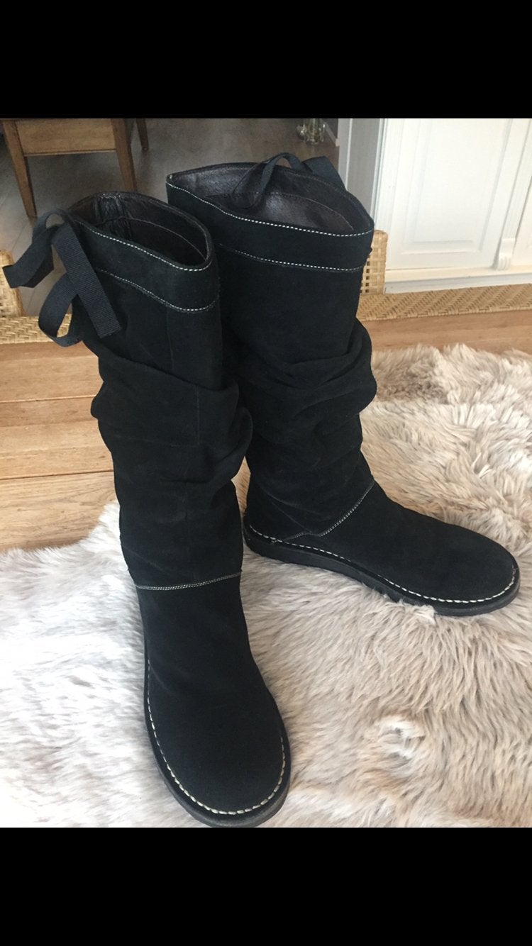 Lumberjack zwarte suede lange laarzen maat 40., Ophalen of Verzenden, Zo goed als nieuw, Zwart, Hoge laarzen