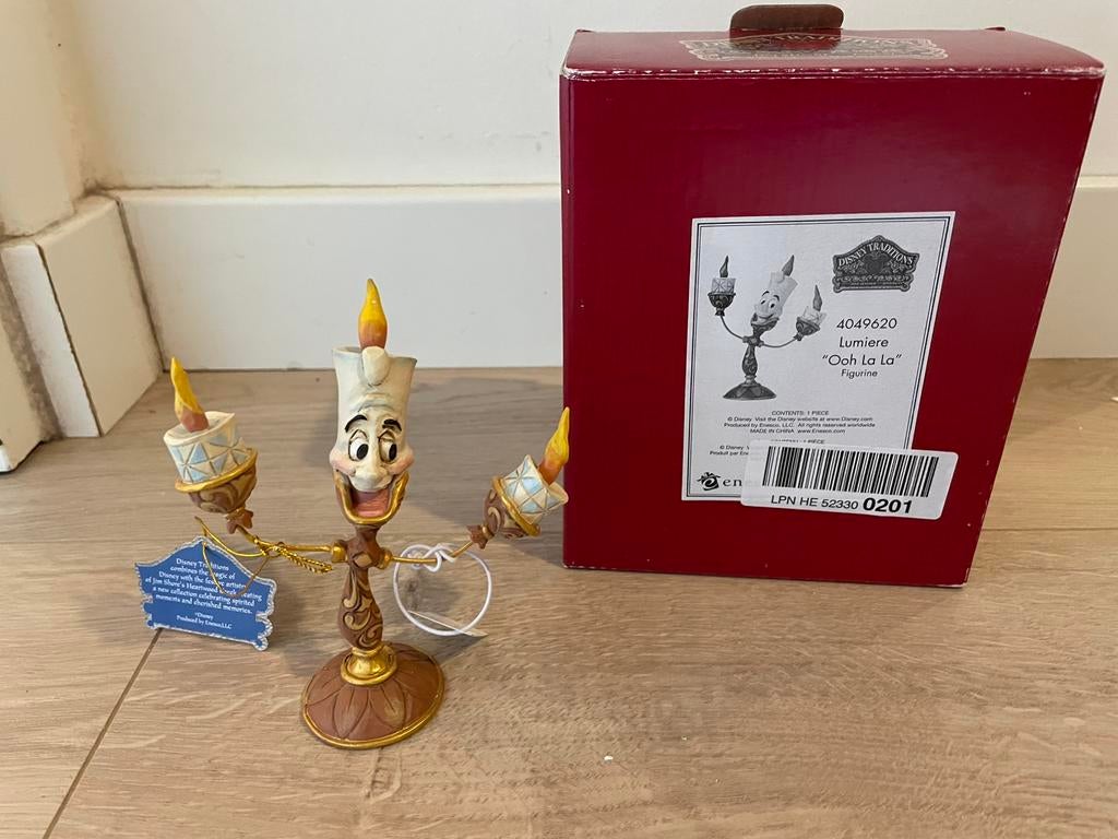 Disney traditions Jim shore  Belle – Lumiere Ooh La La, Verzamelen, Disney, Ophalen of Verzenden, Overige figuren, Zo goed als nieuw