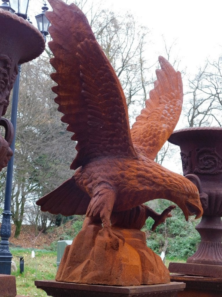 Eenmalig: Adelaar XL - 113 cm - Gietijzer - Tuinbeeld, Dierenbeeld, ., Nieuw, Ophalen of Verzenden
