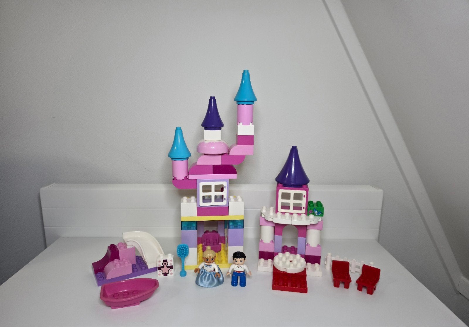 LEGO Duplo Groot Princessen kasteel met princes en prins, Ophalen of Verzenden, Zo goed als nieuw, Duplo