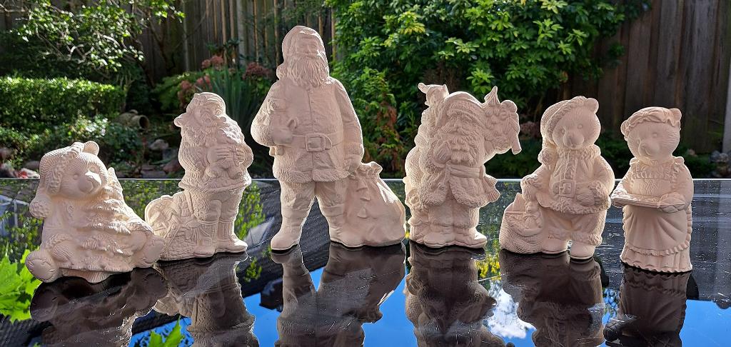 KERAMIEK BEELDJES KERST OM TE SCHILDEREN 6 STUKS, Ophalen, Nieuw, Overige typen