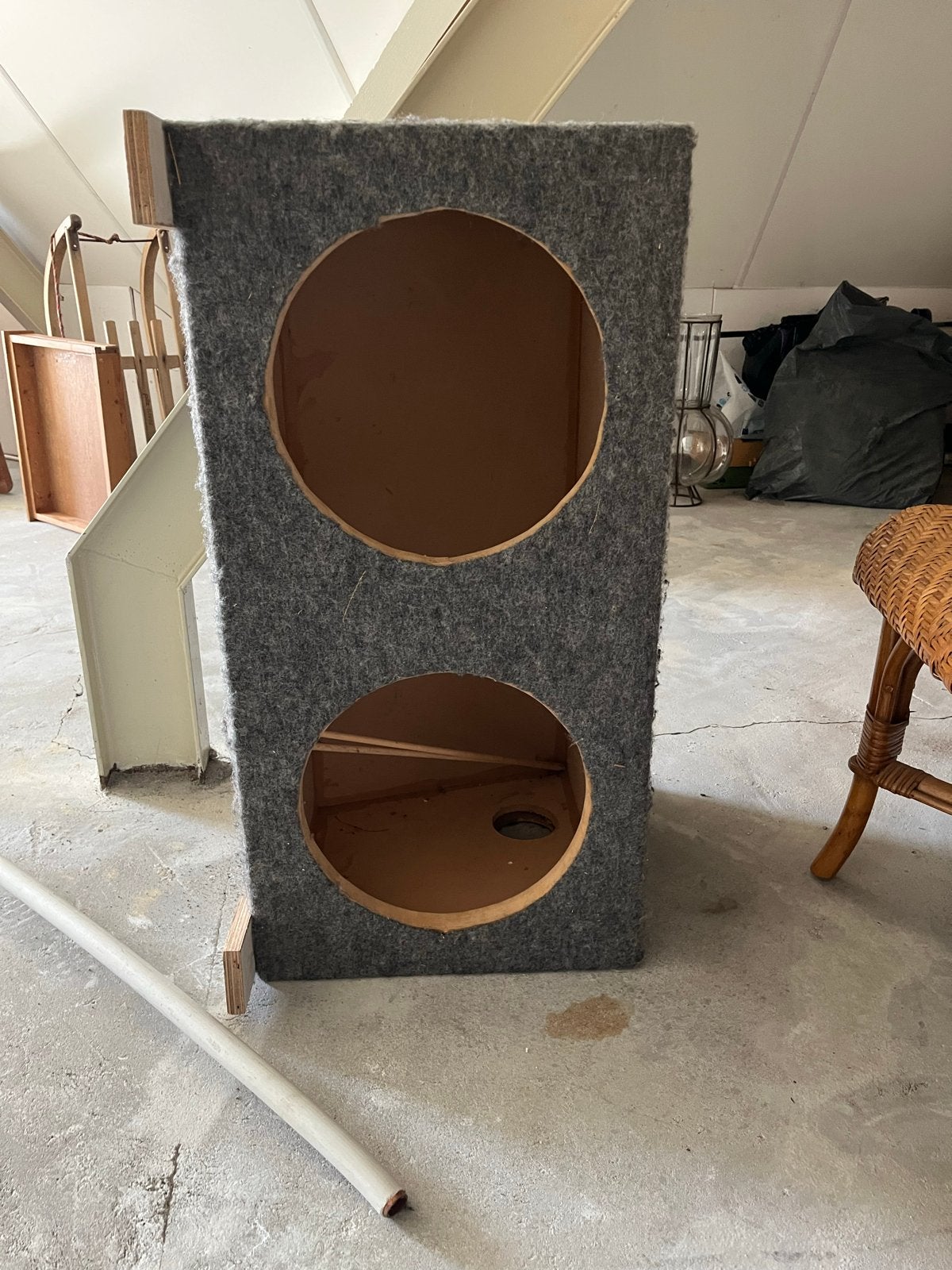Lege subwoofer behuizing voor 2x 12 inch speakers, Gebruikt, Subwoofer, Basreflex, Ophalen