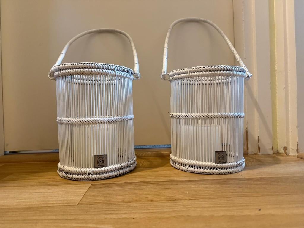 2 windlichten van Rivièra Maison, Ophalen, Overige materialen, Wit, Zo goed als nieuw