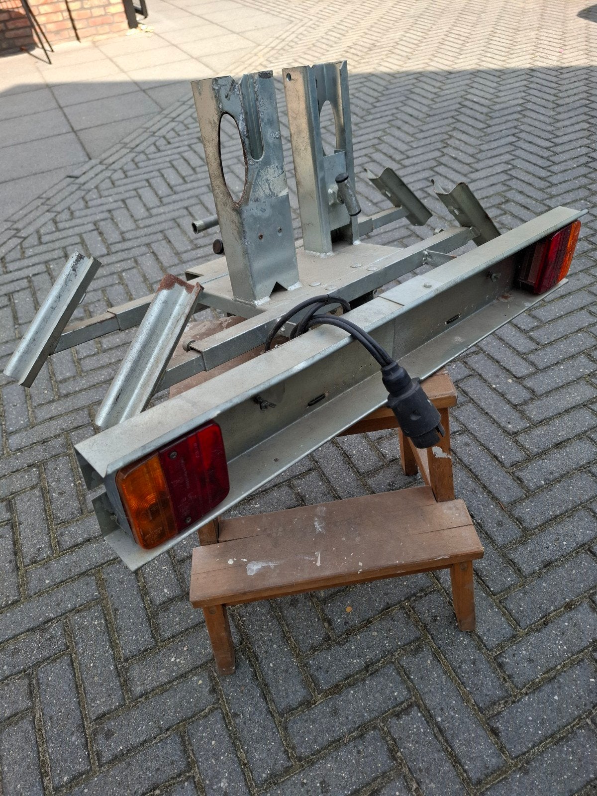 Fietsendrager voor trekhaak met verlichting, Fietsen en Brommers, Ophalen, Gebruikt