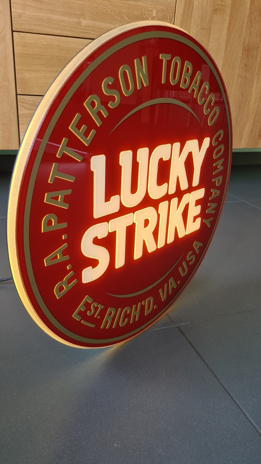 Lucky Strike Lichtreclame, Ophalen of Verzenden, Zo goed als nieuw, Lichtbak of (neon) lamp