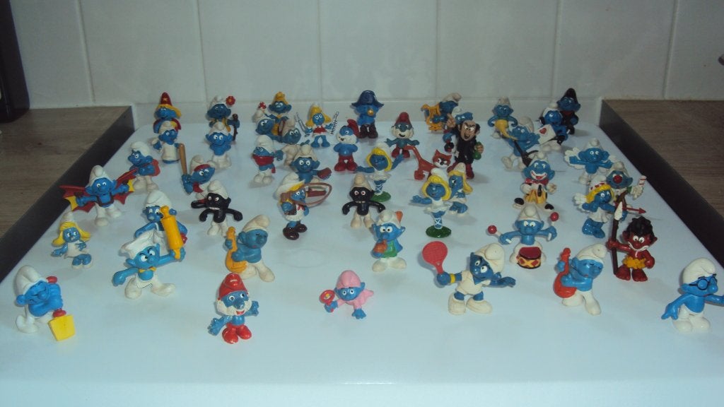 SMURFEN 47 OUDE FIGUREN, Verzamelen, Smurfen, Ophalen of Verzenden, Gebruikt, Verschillende Smurfen, Poppetje, Figuurtje of Knuffel
