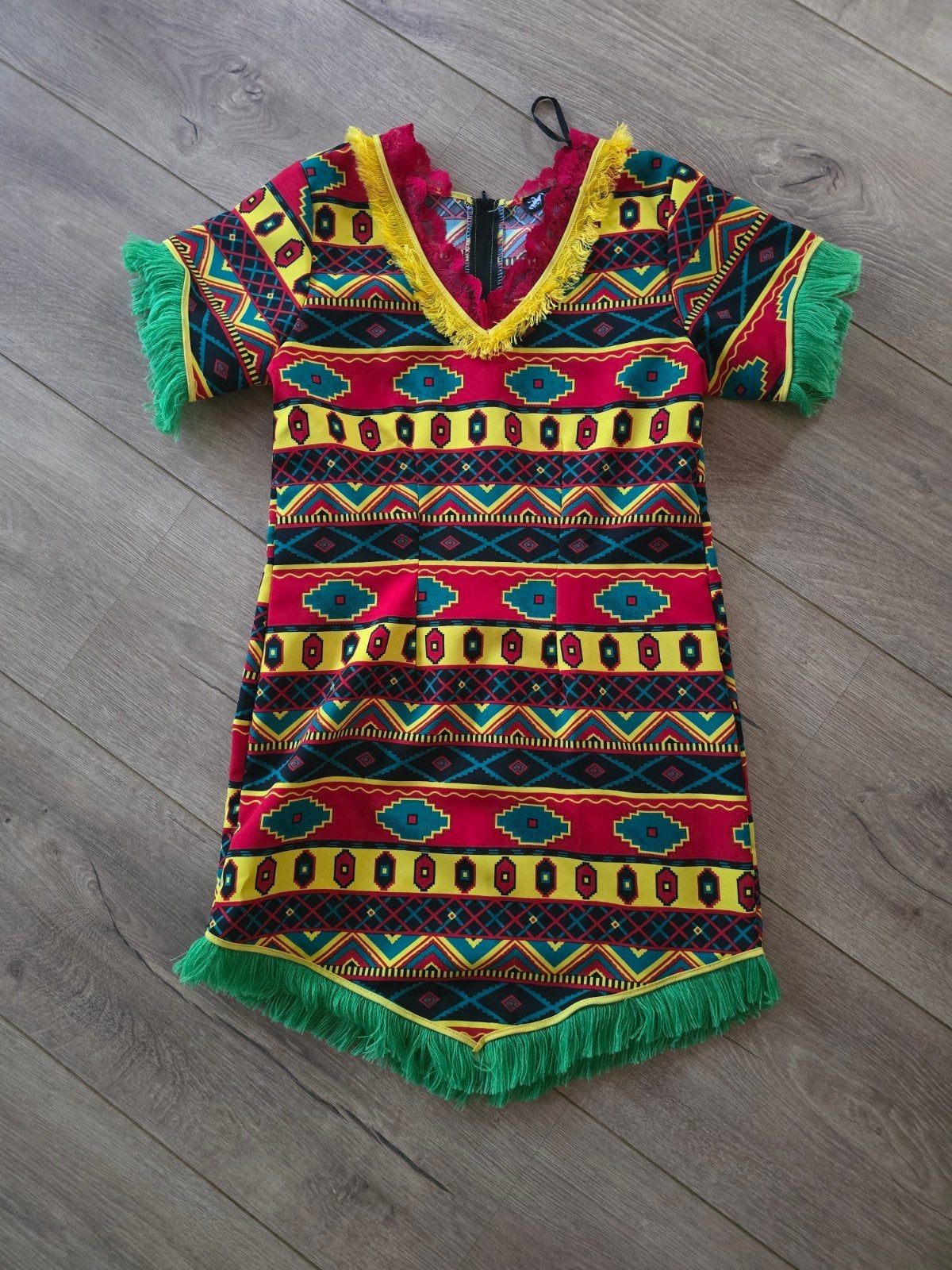 Mexicaans Carnavalsjurk met franjes   en feestelijk, Kleding | Dames, Carnavalskleding en Feestkleding, Carnaval, Ophalen of Verzenden