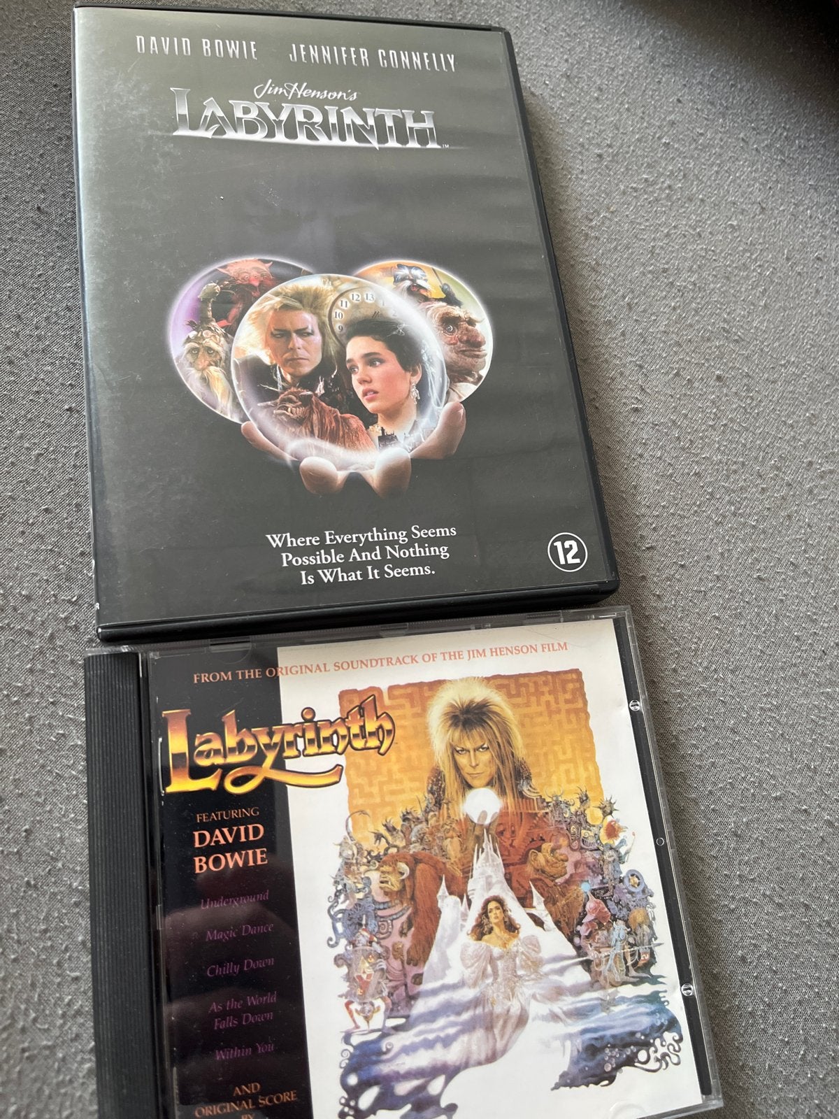 Jim Henson's Labyrinth DVD + CD soundtrack David Bowie, Nederlands, Ophalen of Verzenden, Vanaf 12 jaar, Gebruikt