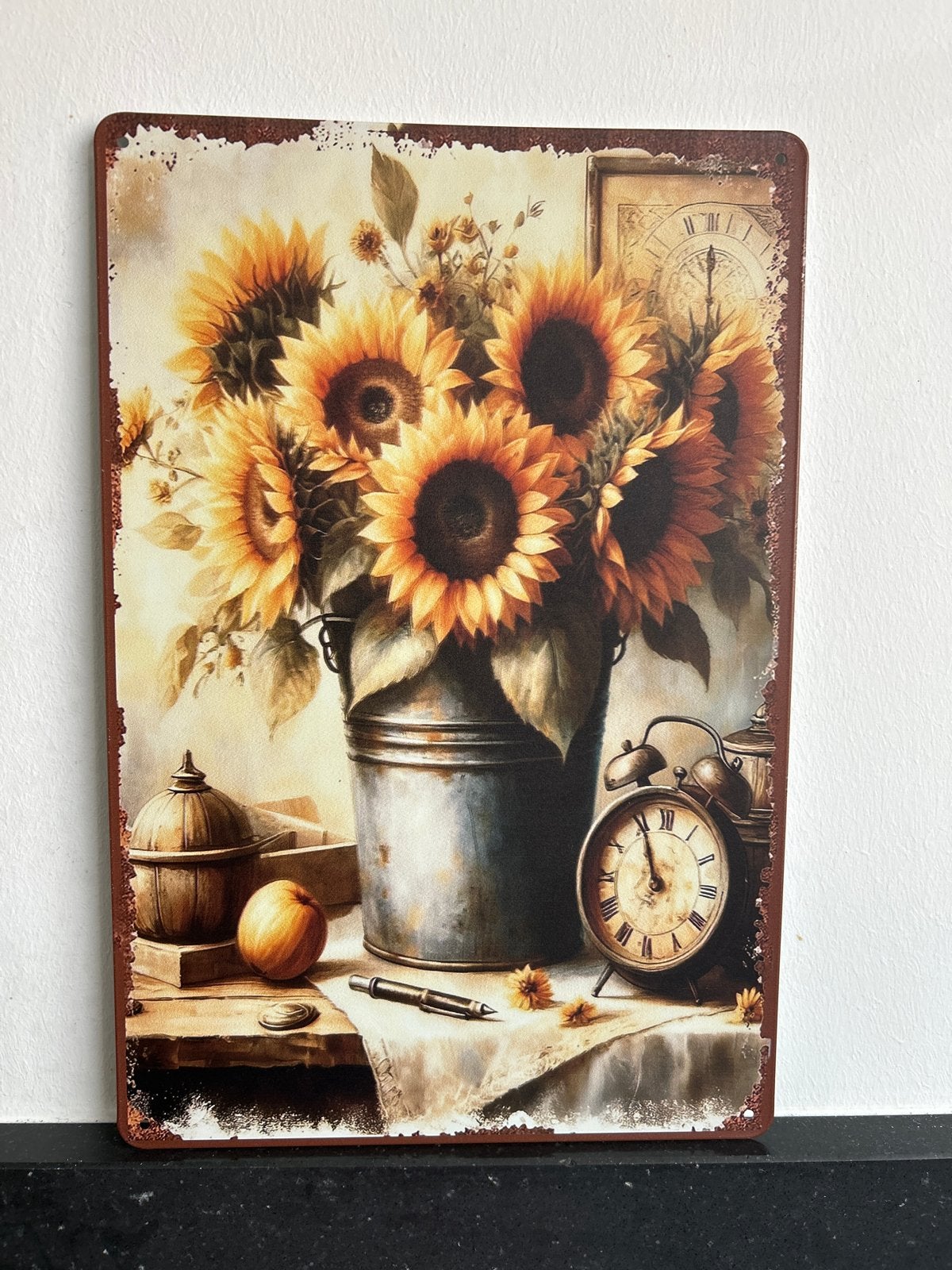 2D Aluminium Paneel Zonnebloemen 20x30 cm, Meerkleurig, Nieuw, Ophalen of Verzenden, Landelijk